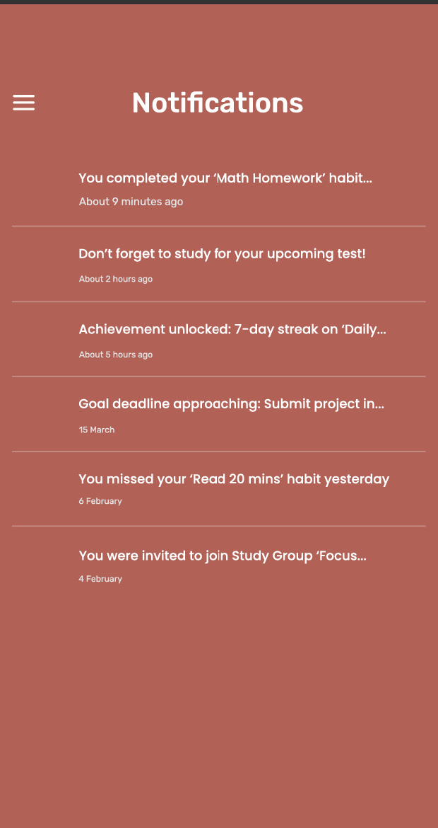 Edusteak notfication page